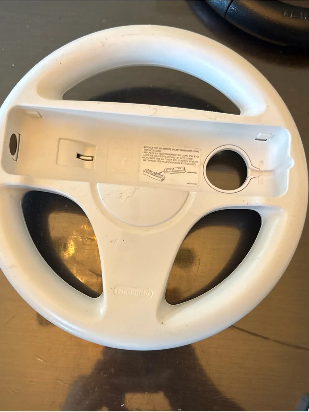 Nintendo White and Black Wii Mario Kart Steering Wheel Set